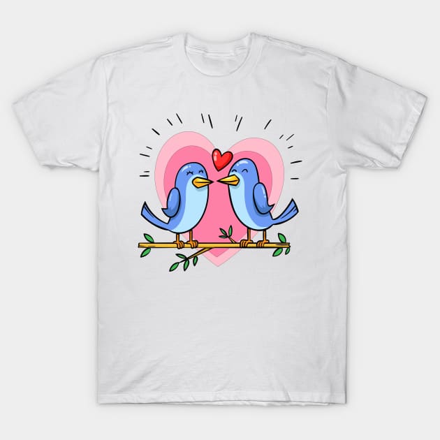 Warm Birds Lover Art Print T-Shirt by MariaStore